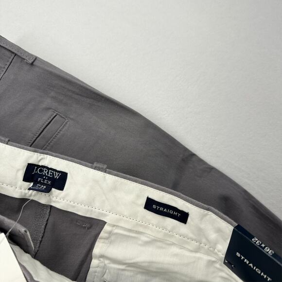 J Crew Pants Men's 36x32 Gray Straight Fit Chino Khaki Pockets Preppy Office NEW - Picture 8 of 9
